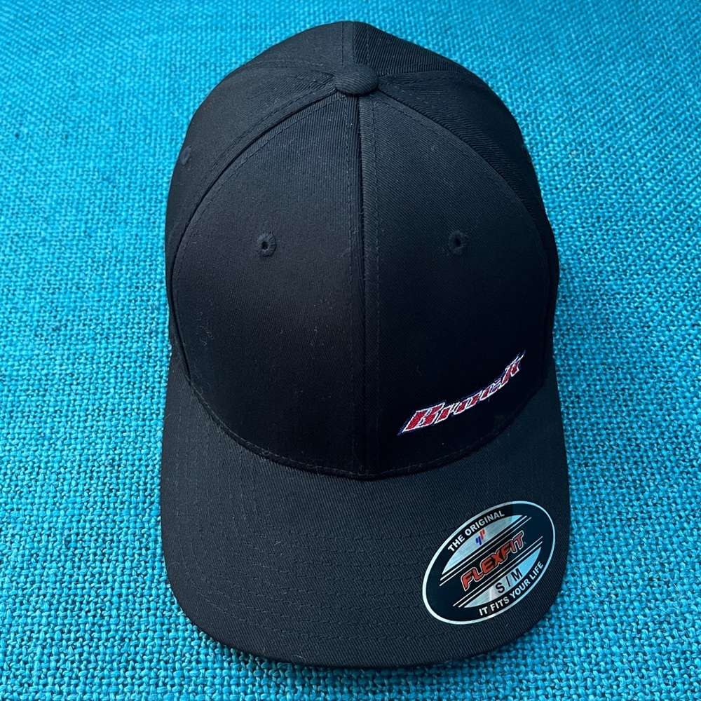 Brock Services Canada Logo Flex-fit Hat Cap Black Red Blue Size S-M